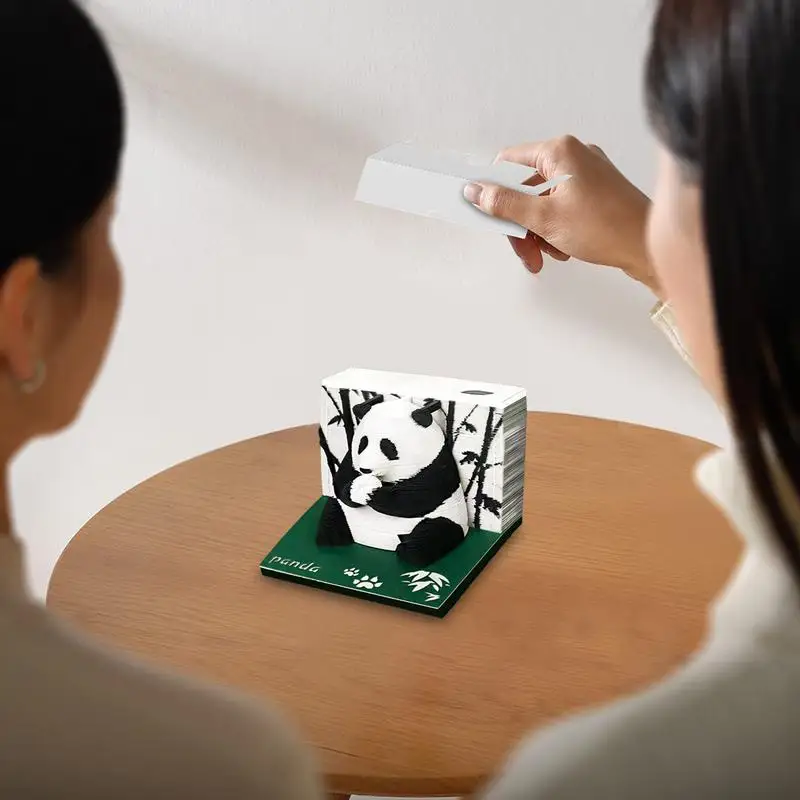 3D Notepad Cardboard 3D Panda Sticky Notes Notepad Tear-Away Desktop Decoration Decorative Planner Notepad Christmas Paper