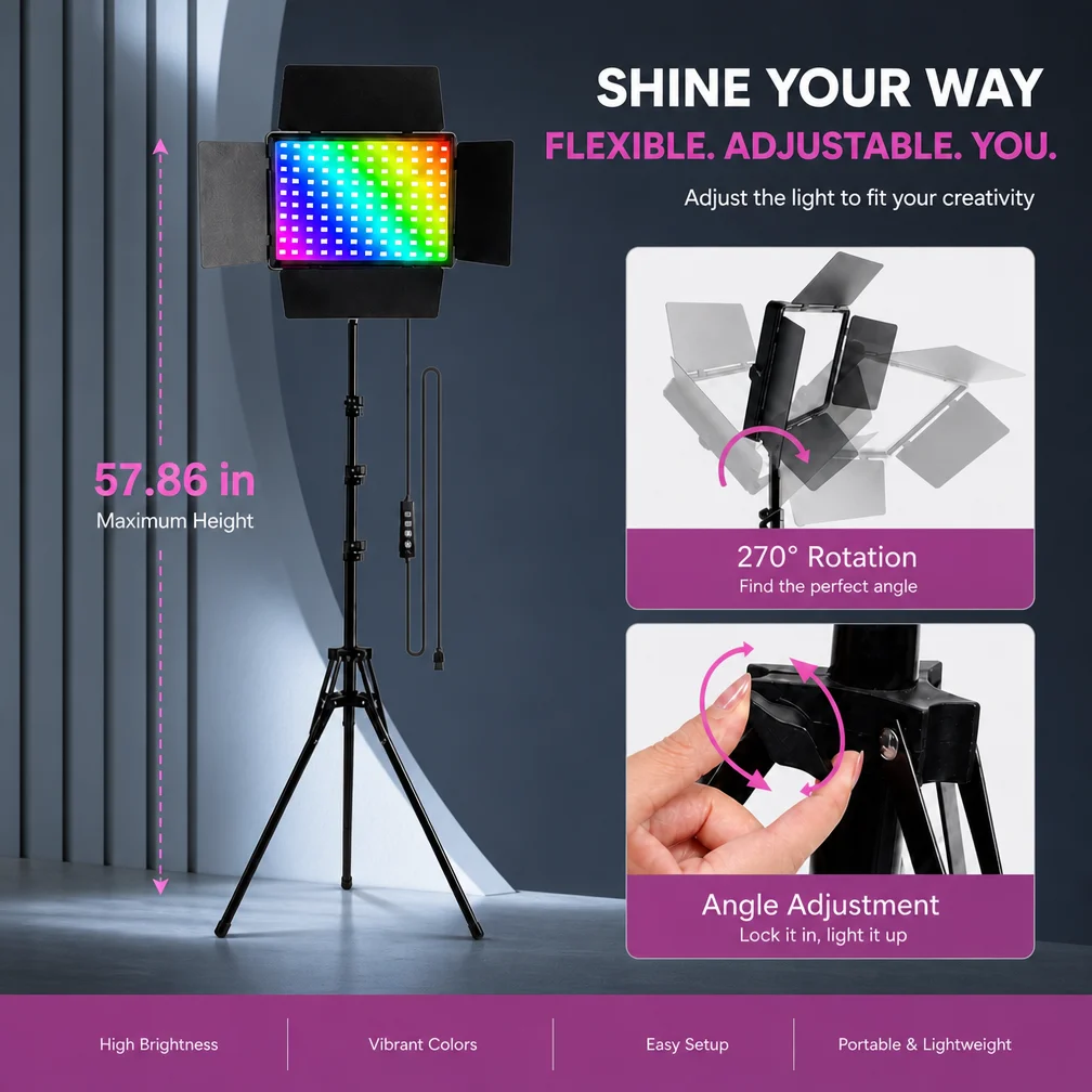 10 İnç RGB LED Panel Işık Kiti - Led Light Panel Stream incelemesi ve fiyatı