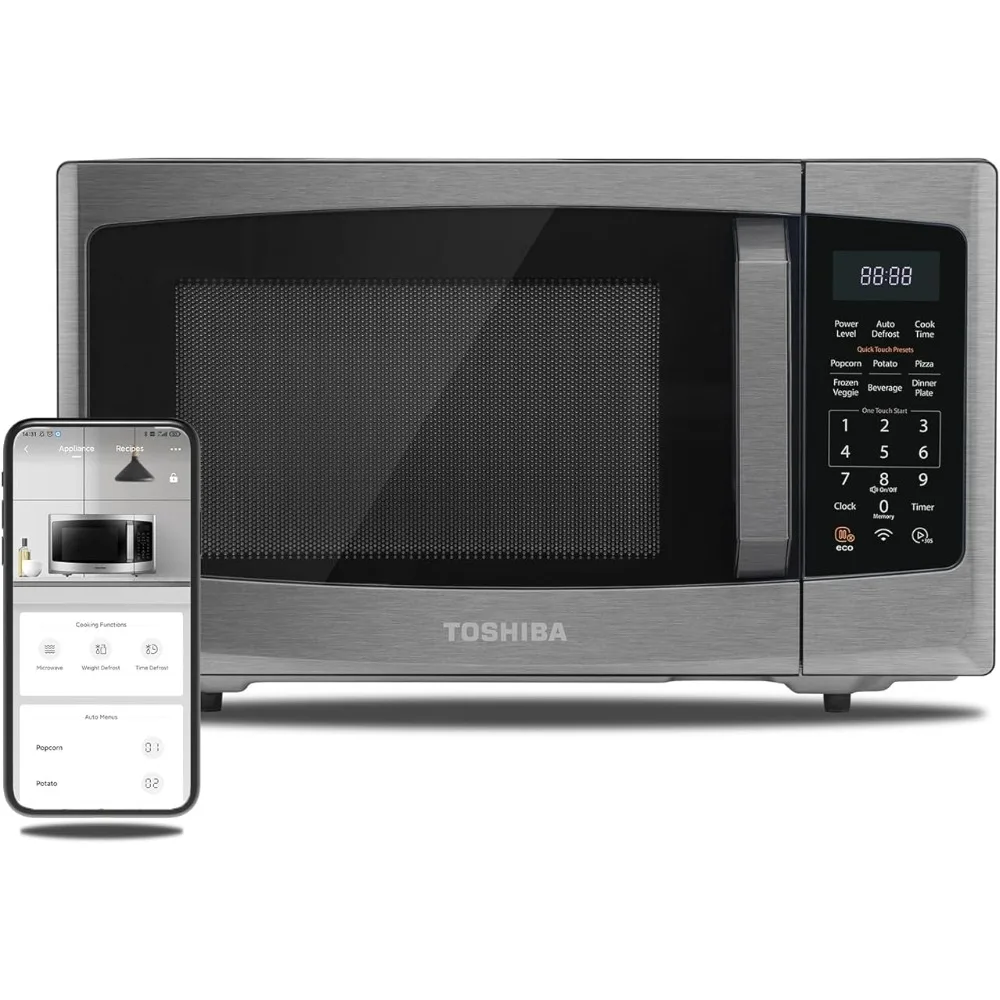 Toshiba ML-SEM23P(BS) inteligentna kuchenka mikrofalowa na blacie, sterowanie głosowe z alexą, darmowy przepis w aplikacji, niezbędne produkty kuchenne