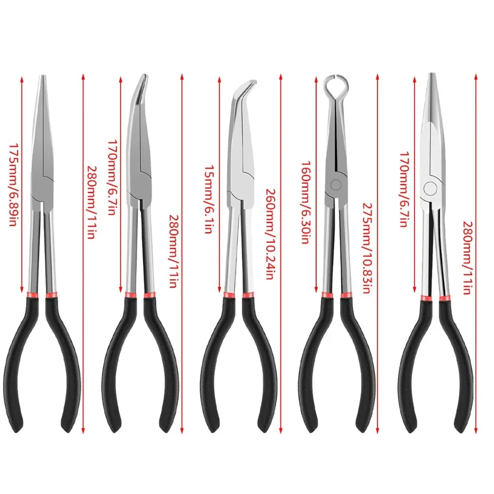 

Набор из 3/5 плоскогубцев с игольчатыми носами 25 ° /45 ° /90 ° Щипцы с изогнутым носом. Прямые плоскогубцы длиной 11 дюймов. О-образные круглые плоскогубцы.