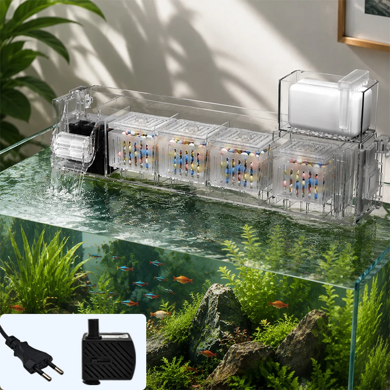 Marine Aquarium Overflow Box - 220V 3W Aquarium Fish Tank Top