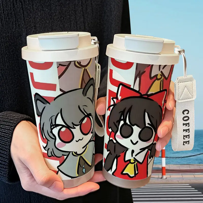 

Anime Touhou Project Cute Thermos 316 Stainless Steel Large Capacity Portable Car Coffee Ins Style Feng Shui Cup