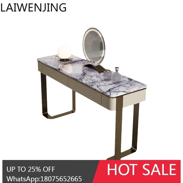 HLZ Italian Style Light Luxury Marble New Marble Makeup Table Two-in-One Advanced Dressing Table