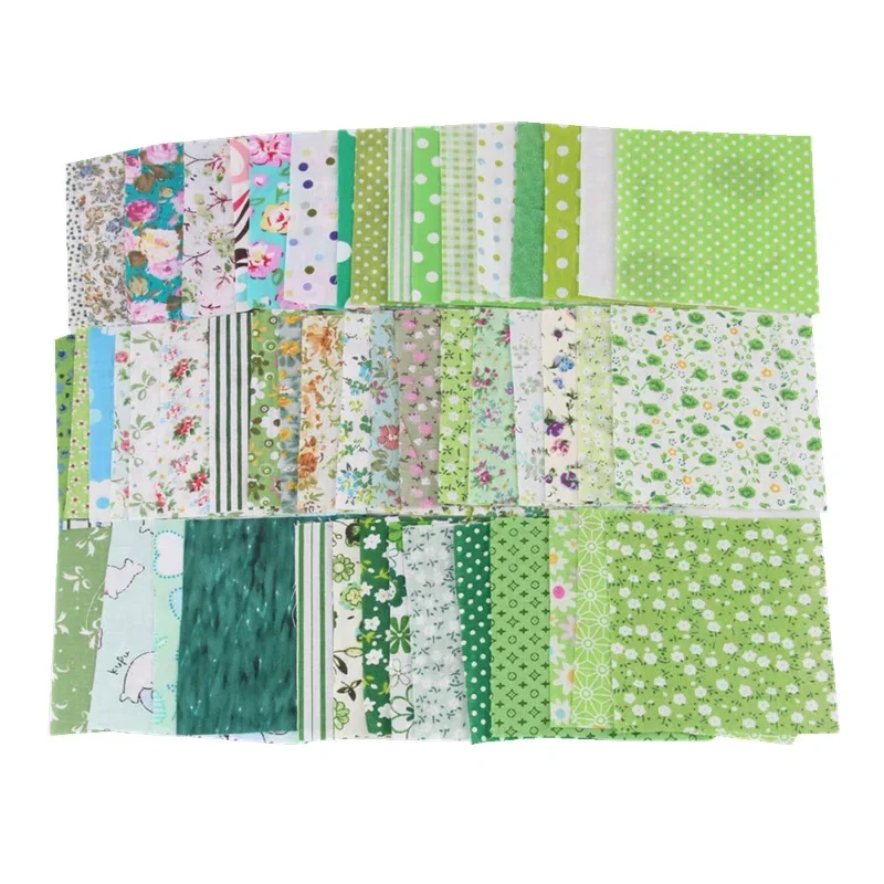 50pcs DIY Floral Fabric Floral Printed Cotton Cloth Sewing Quilting Fabric for Patchwork Needlework Handmade Material 10*10cm