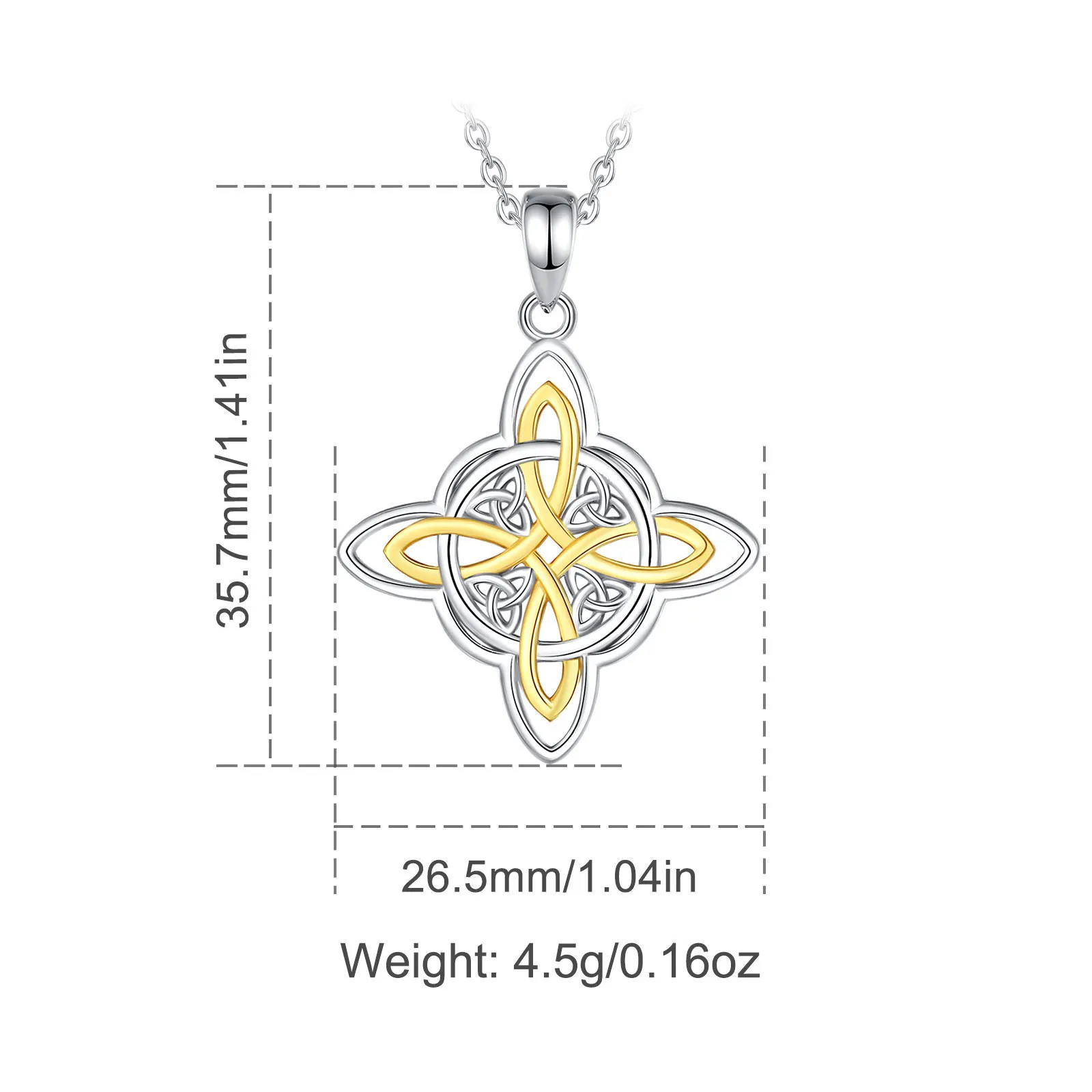 AEONSLOVE 925 Sterling Silver Witches knot necklace Celtic Triquetra Knot Pendant Spiritual Amulet Wicca Pagan Jewelry for Women