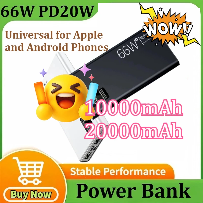 

10000-20000mAh 66W for 3C Power Bank PD20W Fast Charging Power bank Portable Charger for iPhone for Xiaomi for Samsung for OPPO