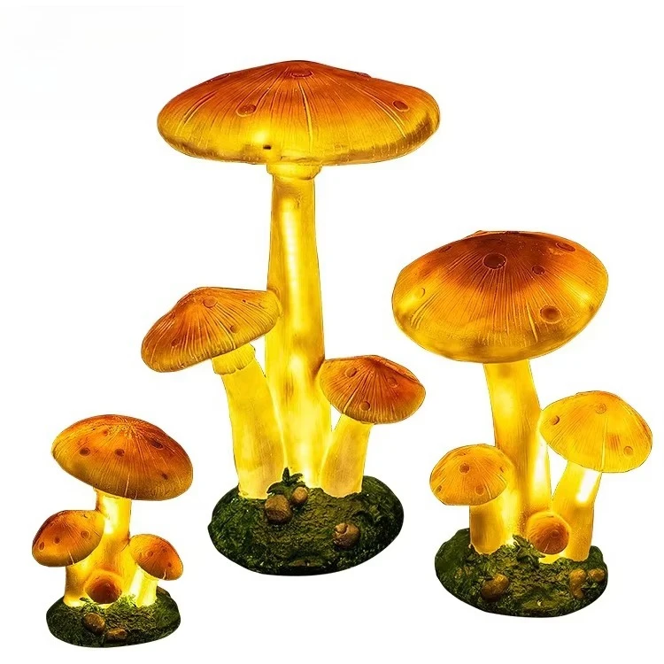 IP65 Outdoor Mushroom Light New Year Christmas Thanksgiving Halloween Ornament Fiberglass Pattern Outdoor Landscape Lighting