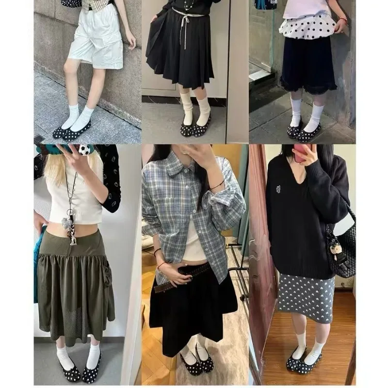 

Plaid Ballet Flats Hidden Wedge Heels Checkered Shoes 5cm Invisible Height Increasing Comfy Slip-on Flats Vintage Casual Shoes