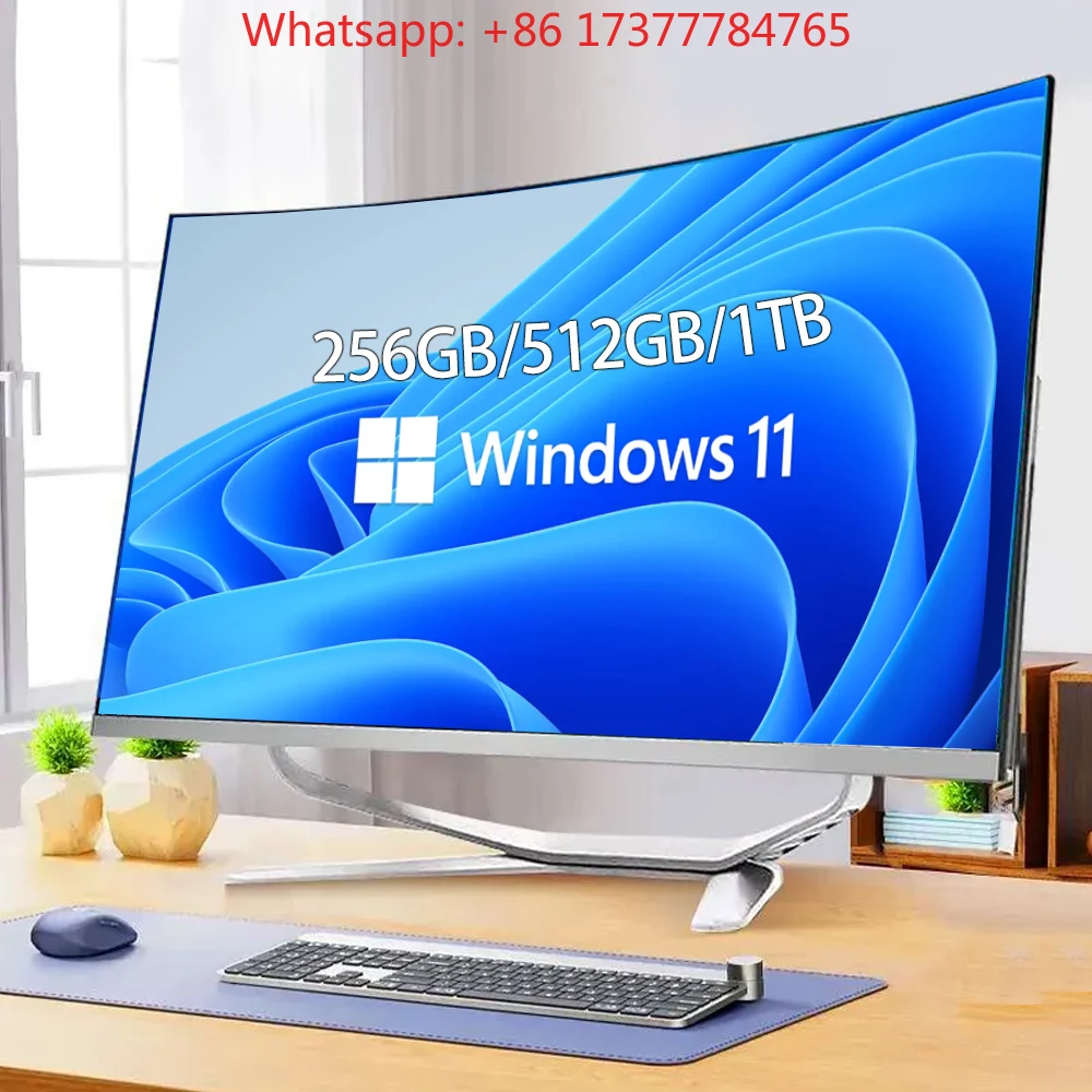 27-Inch Curved All-In-One PC Desktop LCD Display 8GB 16GB 32GB RAM 512 GB SSD Core I7 I5 Processor High-End All-In-One Computer