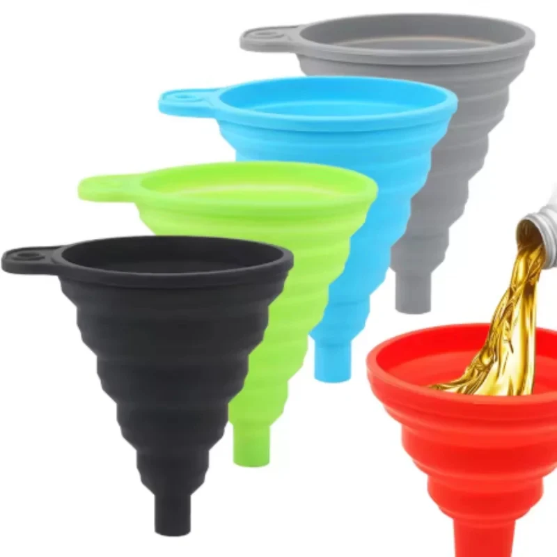 Conjunto de Funis Dobráveis de Silicone de Grau Alimentício, 1/3/5/10 Peças em Tamanhos S/M/L para Encher Garrafas, Ferramenta de Transferência de Líquidos para Cozinha