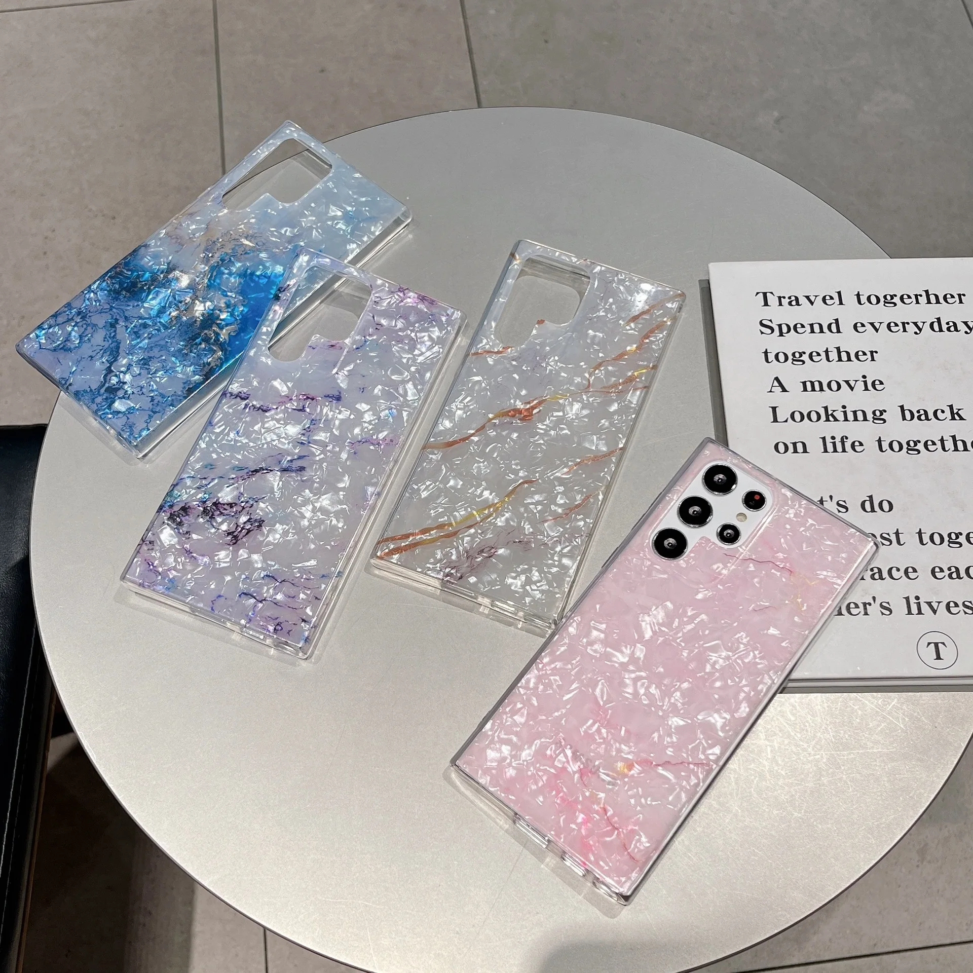 Samsung Kauri Marble For S20 S22 S23 Ultra S10 S21 S22 S23 Plus Fe NOTE8 9 10 Soft IMD Euro-American style Anti-fall phone case