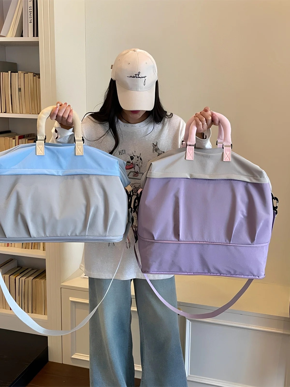 lightweight-travel-bag-fashionable-leisure-large-capacity-fitness-expandable-dry-wet-separation-maternity-luggage-bag