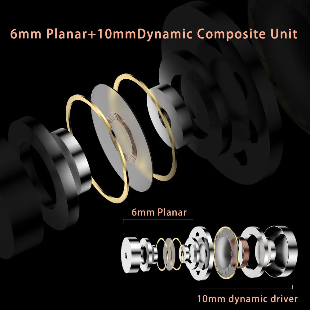 سماعة Lafitear LV 1 Planar + 1DD Dynamic Driver HiFi داخل الأذن IEM Earbud كابل مفرد من النحاس الكريستالي مع ميكروفون