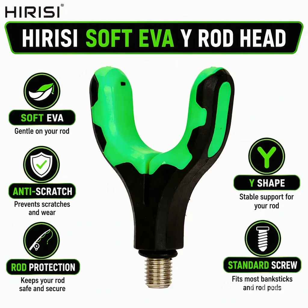 HIRISI Fishing Rod Y Head Soft EVA Anti Scratch Rod Holder Rest for Carp Fishing Bank Stick Pole Support Accessories AC208