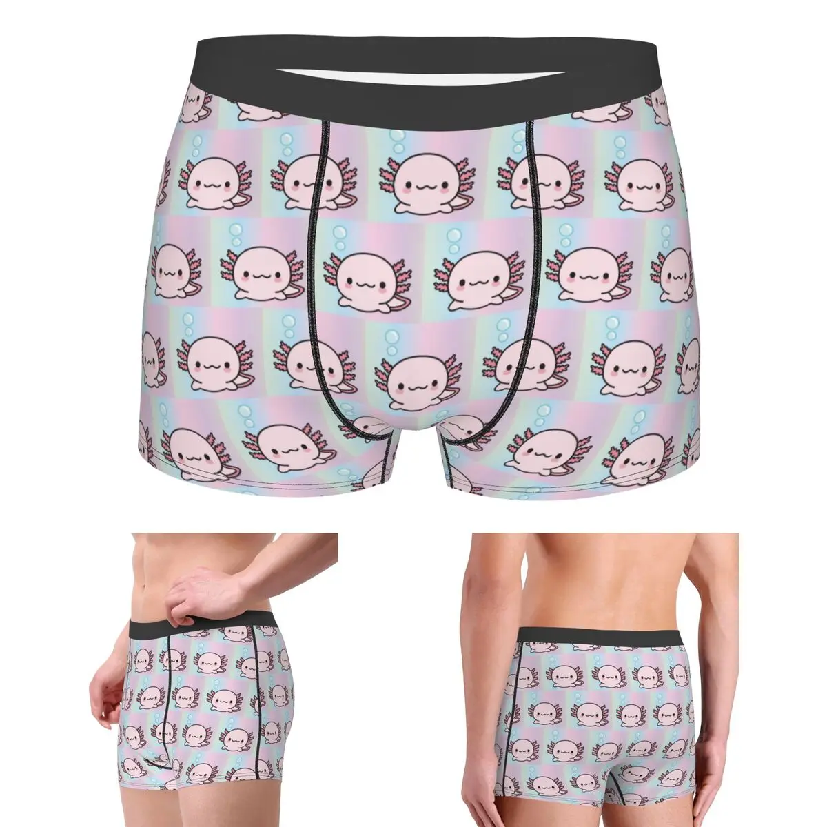 

Boxer Underpants Shorts Cute Axolotl Panties Men Comfortable Underwear for Homme Man Boyfriend Gift
