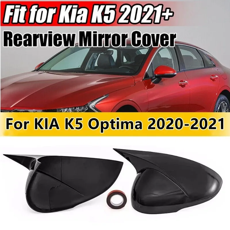 2Pcs Car RearView Mirror Modified Inverted Cover For Kia K5 2020 2021 2022 2024 Car Exterior Trim Add-On Protective Cover