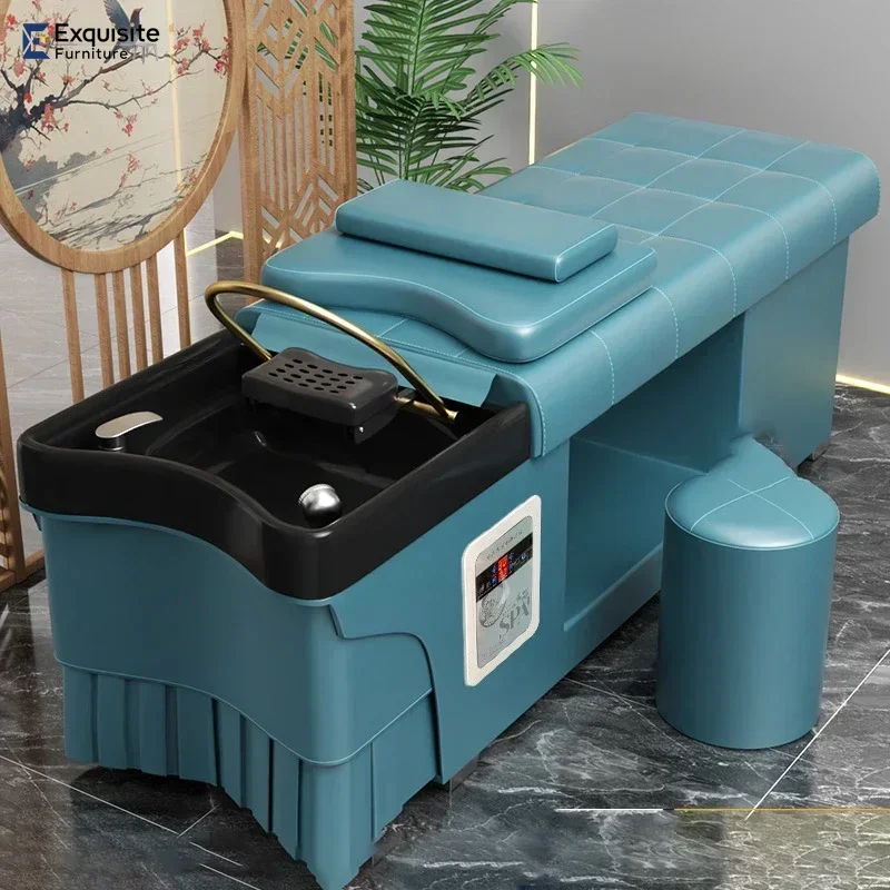 سرير غسيل الشعر المهنية مغسلة العلاج كراسي صالون التجميل المصمم الخزف تصفيف الشعر كاما Abatible الحلاقة سبا