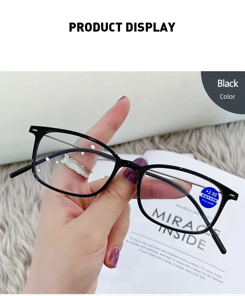 Modische klassische Anti-Blaulicht-Lesebrille für Damen und Herren, optische Computerbrille, Presbyopie +1,0 bis +4,0 – Detail 8