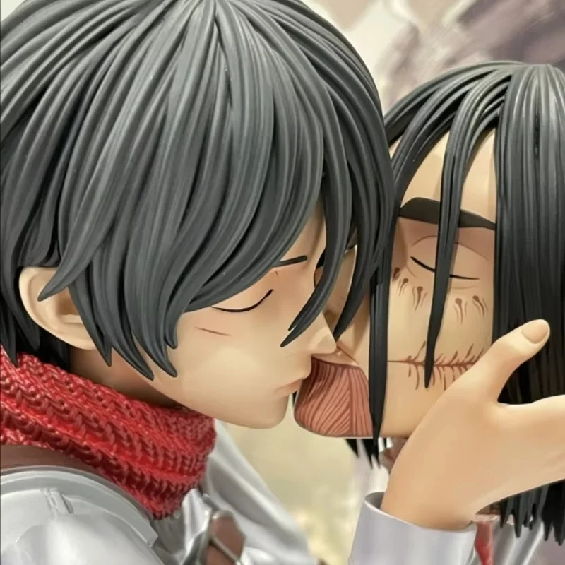 Ataque em titã figuras mikasa · ackerman figura eren estatueta de ação eren jaeger modelos pvc gk estátua boneca colecionável brinquedos presente