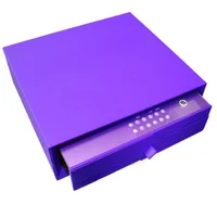 Leather jewelry box household small fingerprint password drawer safe intelligent all-steel