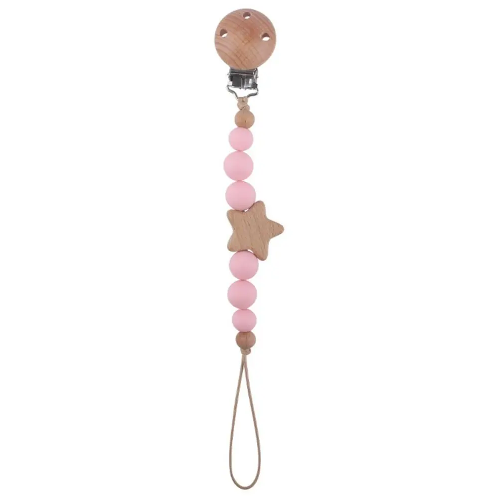 

Nipple Holder Clips Toddler Wood Soother Holder Pacifier Holder Clips Dummy Clips Baby Teether Toys Straps Baby Pacifier Chain
