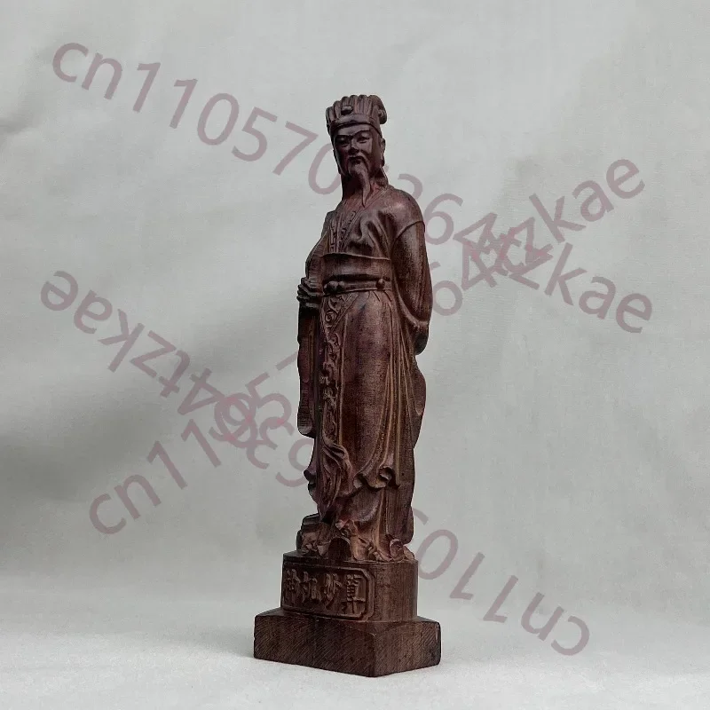 Hand-Carved Agarwood Zhuge Liang Statue - 18.1