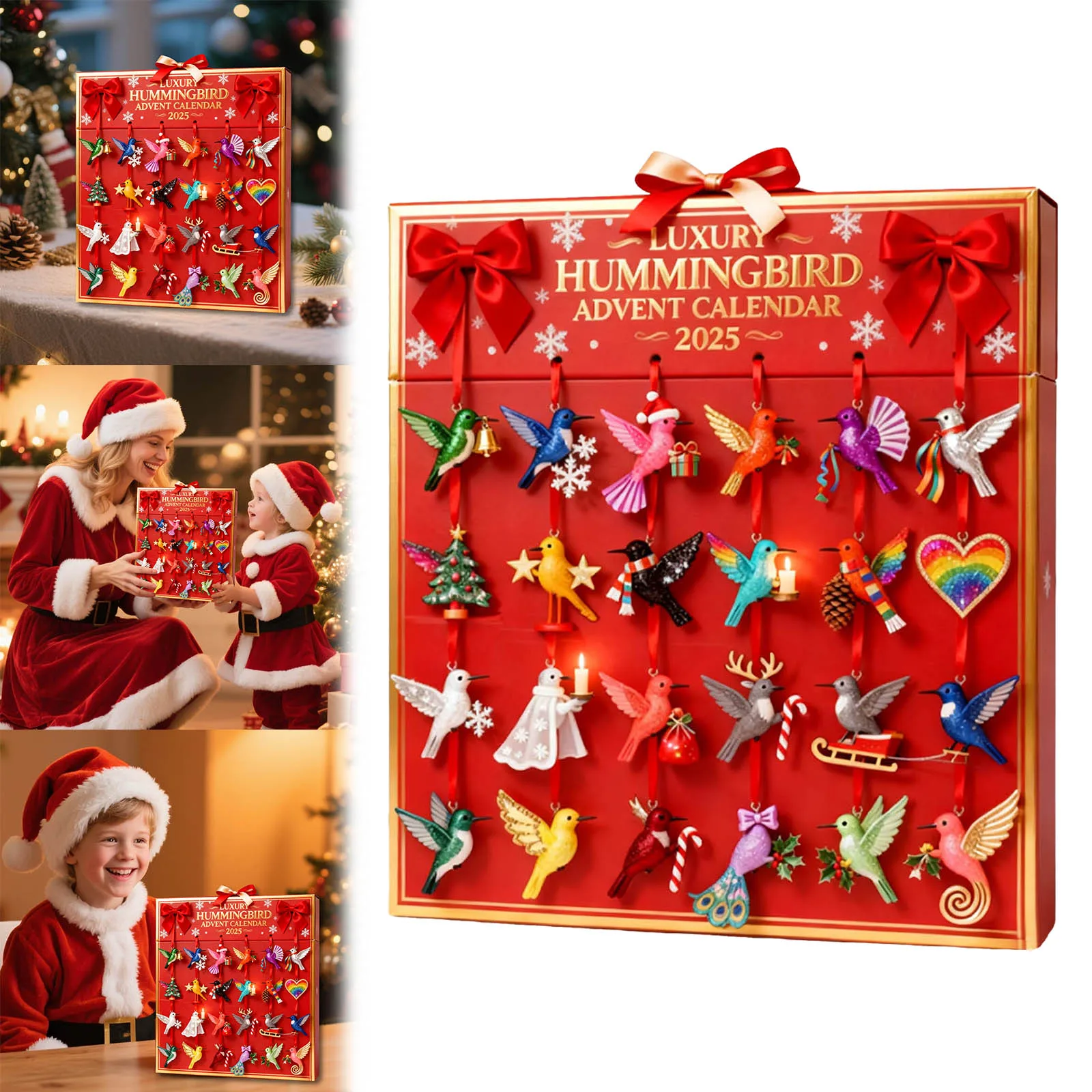 Kitchen Timer Kids Bird Advent Calendar Containing 24 Sub Customer Pendants Cooking Timers for Kitchen with Temperature Probe