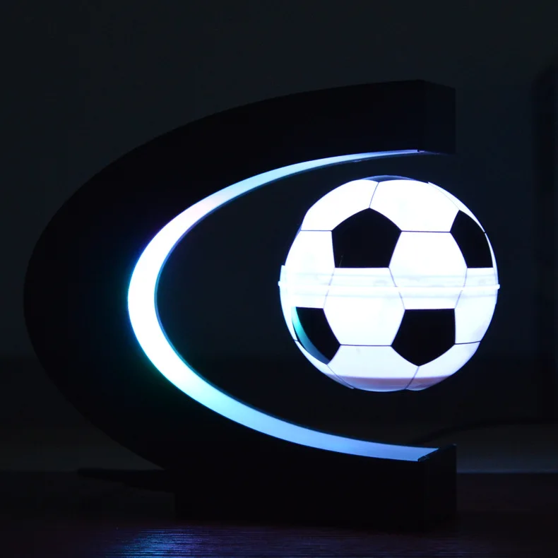 C-Shaped Magnetic Levitation Globe Decorative Ornament, Floating Glowing Football Kids Toy, Creative Novelty Gift Craft For Home