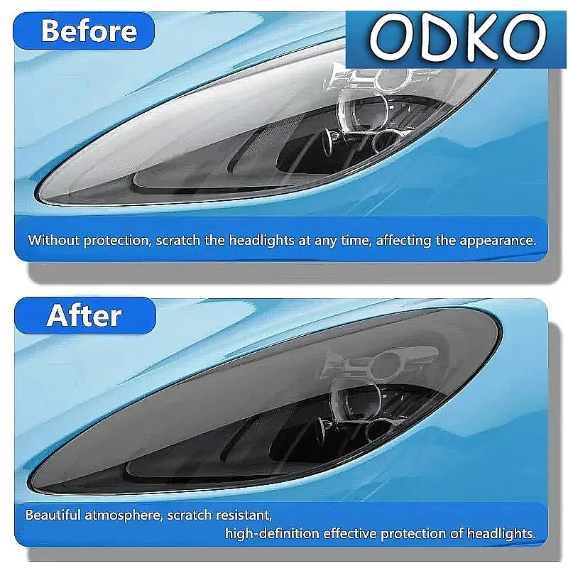 AEP TPU TPH Black Car Headlight Sticker Anti-scratch Film for Porsche Macan Cayenne Panamera 718 911 Boxster Cayman Accessories