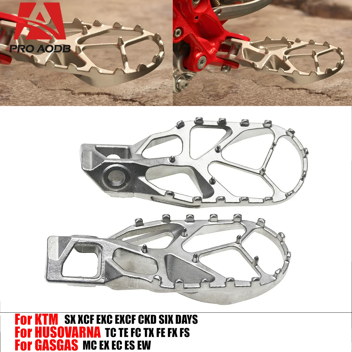 Precision-Made the With Stainless Steel Pedals For KTM Motorcycle SX XCF EXC EXCF Six Days 125 150 250 300 350 450 500 2024