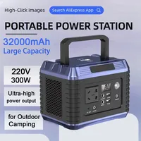 300W 32000mAh Portable Ternary Lithium Charging Station 220V Outdoor Energy Storage Power Supply Camping RV Multi-function USB