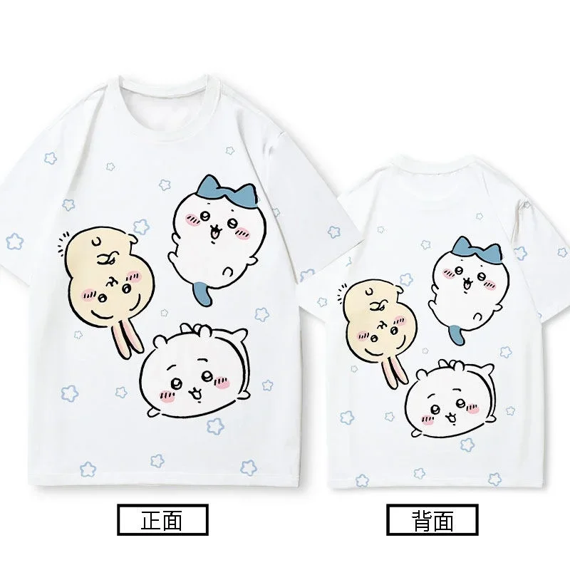 Chiikawa ist überall hier! Weiche, niedliche Cartoon-3D-Print-T-Shirts für Erwachsene Paare, Sportliche Freizeitkleidung, atmungsaktiv, kurze Ärmel, Familien-Matching – Detail 11