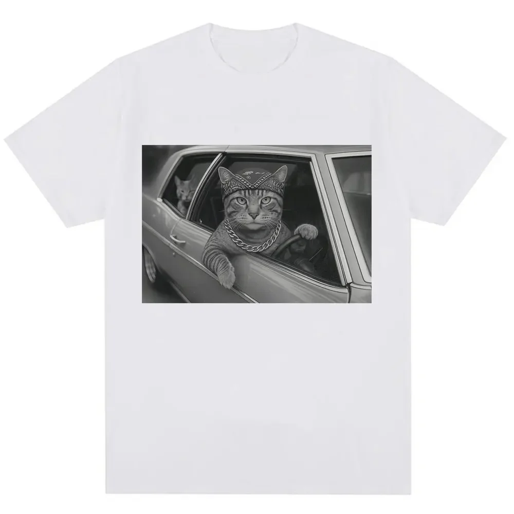 Camiseta Vintage divertida de gato Gang Meme para mujercamiseta fresca a la modacamisetas غير رسمية de verano de gran taille #5