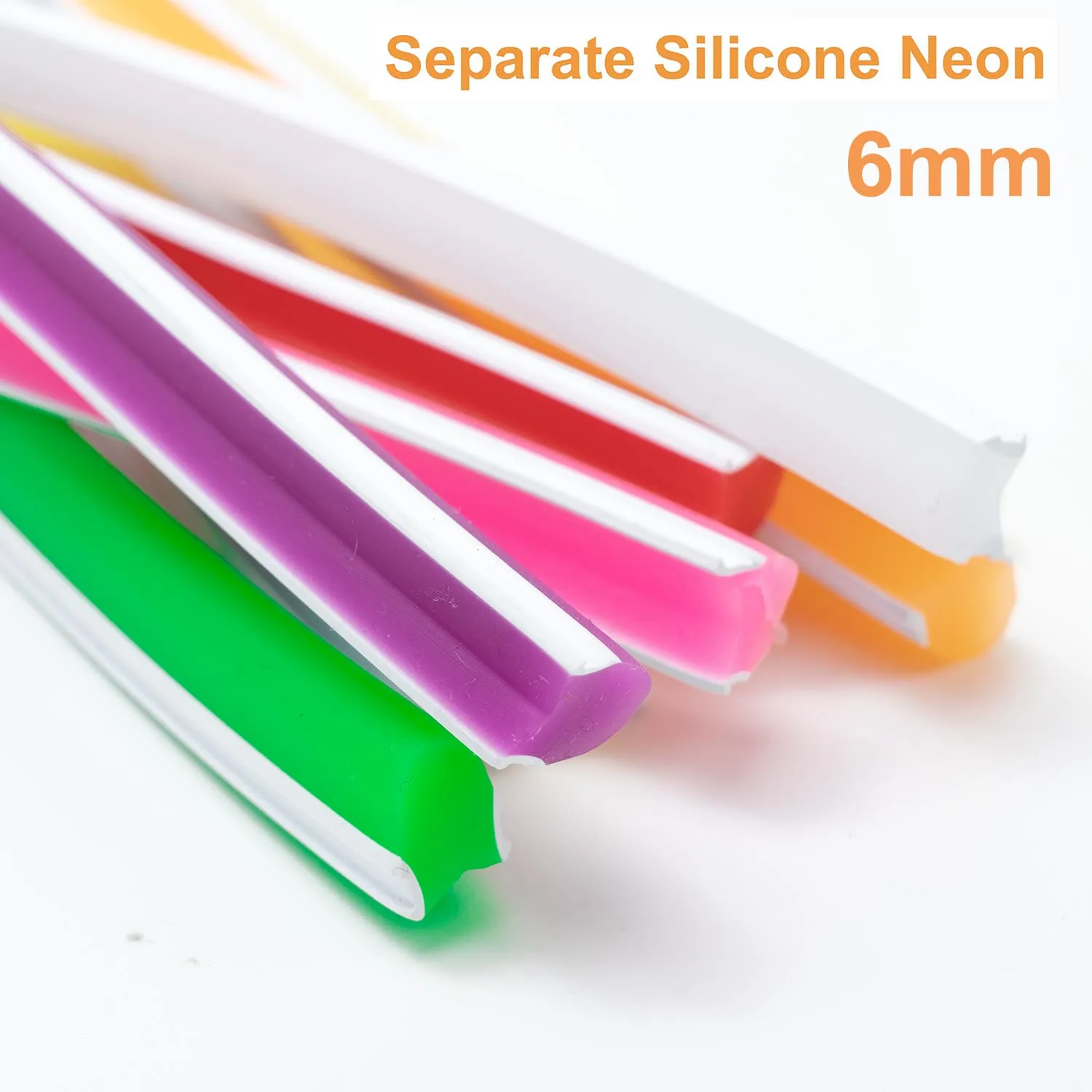 1m-20m 6mm Separate Silicone Neon Strip Flexible  soft led neon separated bendable silicone tube Waterproof IP67 12V