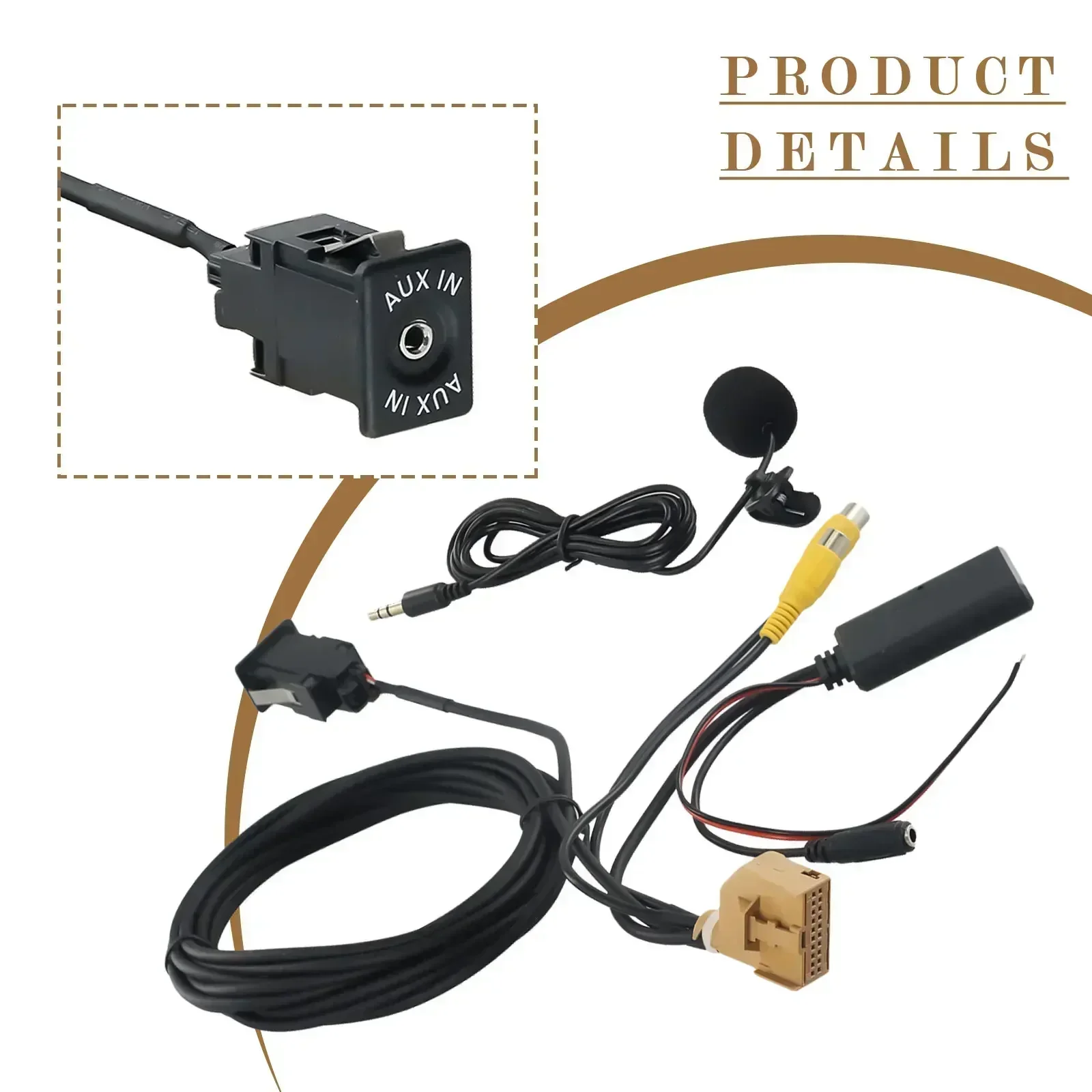 12V Bluetooth Compatible For MMI 2G Car AUX Cable Adapter Music Audio Mic For Q7 A6 A8 2006-2008 Music Wireless Cable