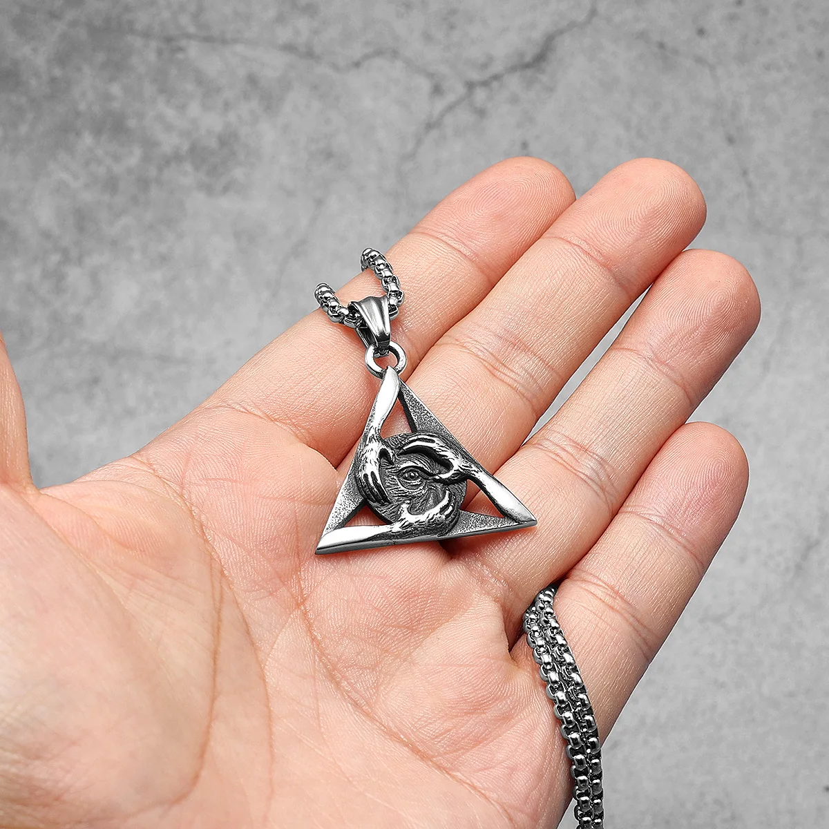 Freemasonry Eye of Light Stainless Steel Men Necklaces Pendant Chain Punk For Women Fashion Jewelry Gifts Wholesale Dropshiping