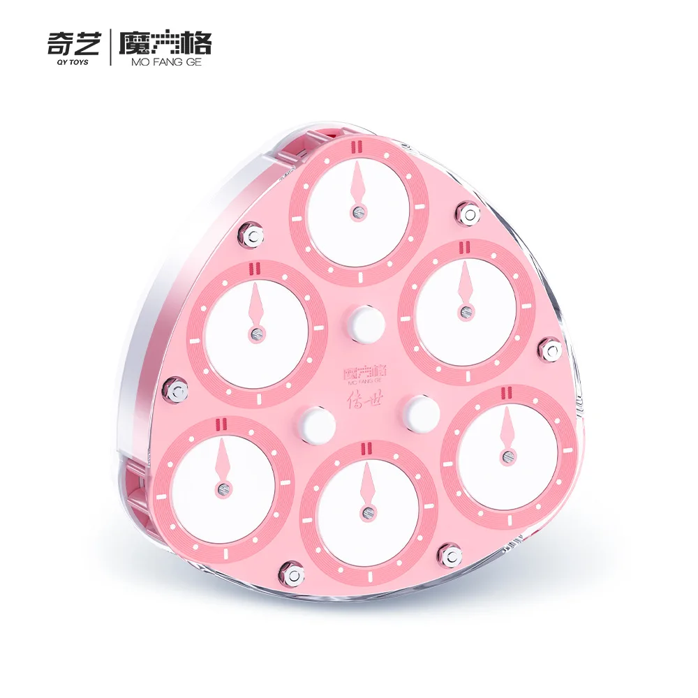 QIYI Cube Clock Profissional Magnetic Clock Chuanshi Clock cube Puzzle Speed Clcok Magnet Clock toys lilac QiYi Clock Pink
