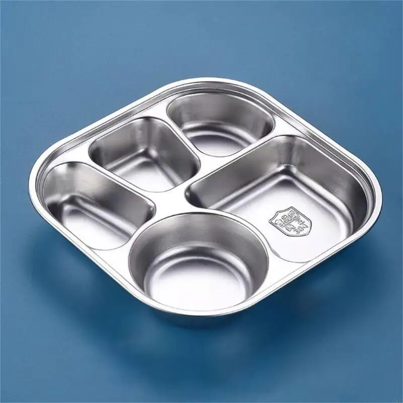Functional Stainless Steel Divided Dish Set for Cafeterias Convalescent Homes X3UC