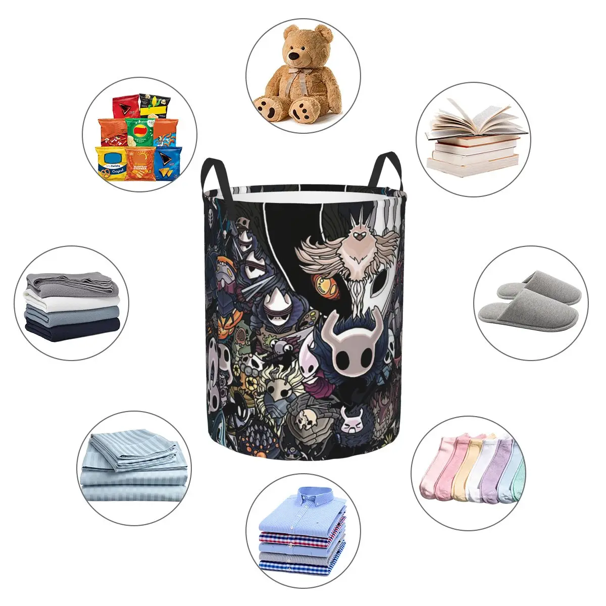 Hollow Knight  Foldable Laundry Baskets Dirty Clothes Toys Storage Basket Home Organizer Hamper