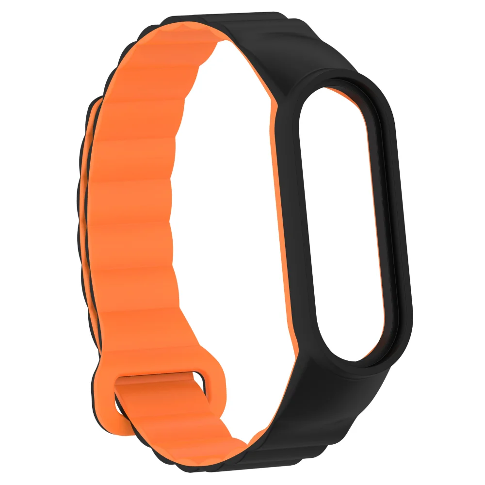 Magnetic Silicone Strap for Xiaomi Mi Band 9 8 7 6 5 4 3 Bracelet Two-tone Wristband for Mi Band 7 6 5 Mi Band 9 8 Accessories