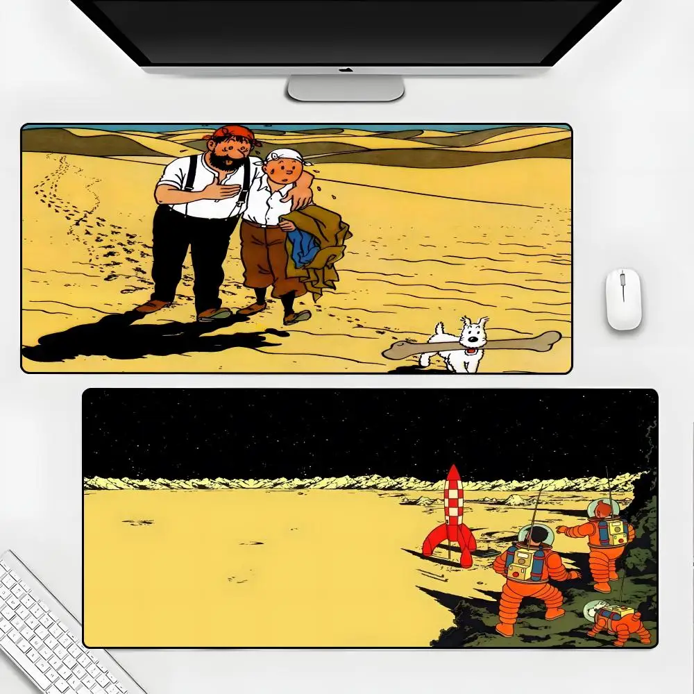 The A-Adventures Of T-TintinEs Mouse Pad Rubber Mat Laptop Xxl Mousepad Notebook Gamer Computer Table Gaming Accessories