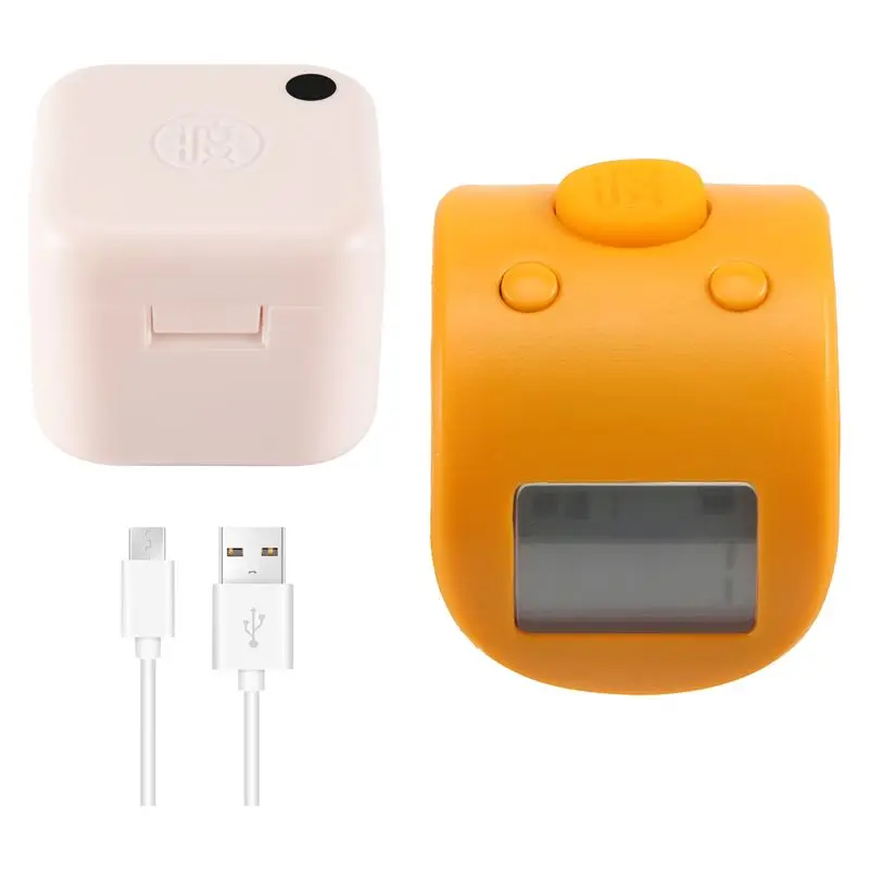 A93E-Mini Digital LCD Electronic Finger Ring Hand Tally Counter 6 Digit Rechargeable Counters Clicker