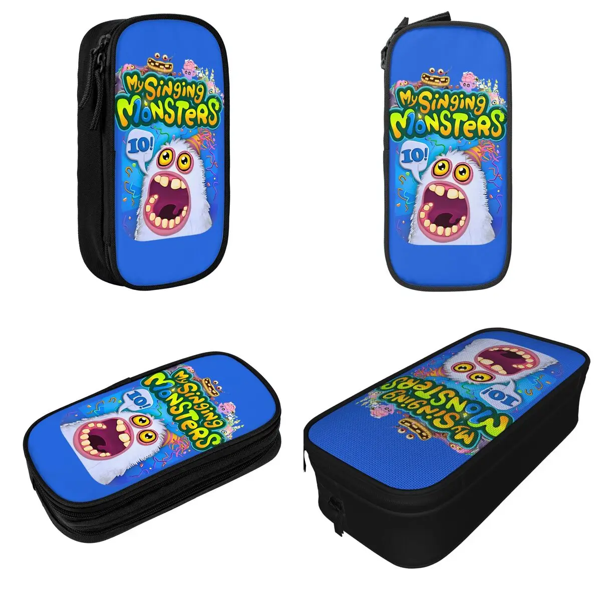 My Singing Monster Wubbox Monster tempat pensil kantong pensil tempat pena pelajar tas besar perlengkapan sekolah alat tulis kosmetik