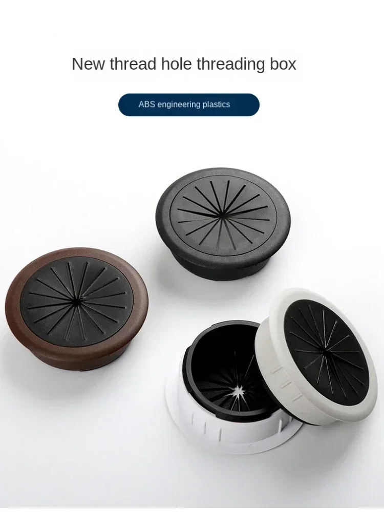 مكتب سلك ثقب غطاء قاعدة الكمبيوتر جروميت الجدول كابل منفذ ميناء سطح خط صندوق الأثاث الأجهزة غطاء ثقب الكابل البلاستيكي