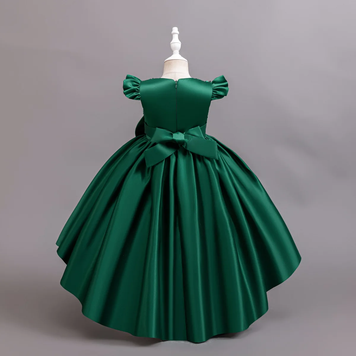 Children's Princess dress Cute color contrast small flying sleeve flower children's wedding dress Summer Flower baby Girls Show