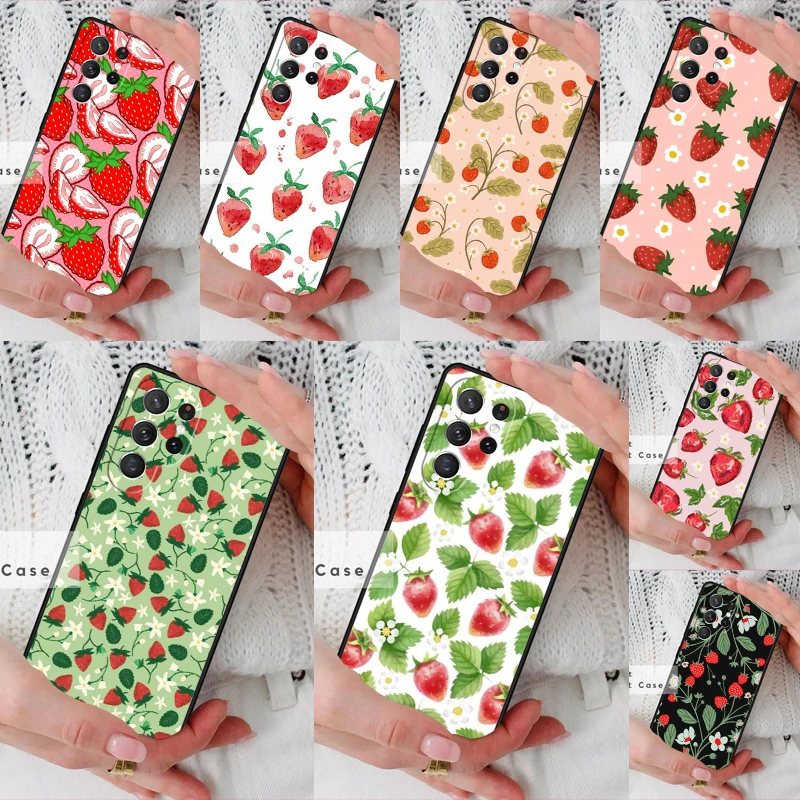 Strawberry Phone Cover Case for Samsung Galaxy S26 Ultra S20 FE Note 10 S24 S23 S21 S25 Plus S22