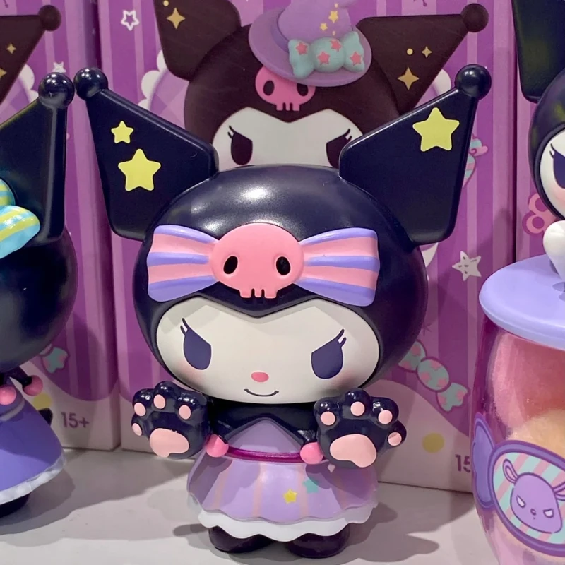 MINISO Kuromi Trick or Treat Blind Box Kawaii Sanrio Authentieke Anime Speelgoed kinderen Verjaardagscadeau Modellen Versieren De Omtrek