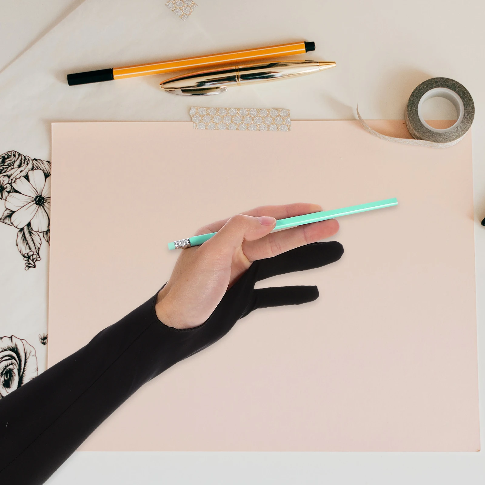 Painting Anti-Slip Breathable Flexible Two Finger Gloves For Digital Drawing Graphics Monitor Artist Design Hand Gloves For