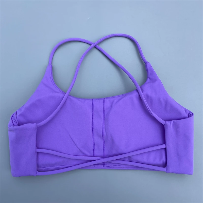 Cross Straps Sports Bra Women Gym Yoga Crop Workout Top Vest High Support Fitness Bralette Push Up Underwear Soft Breathable