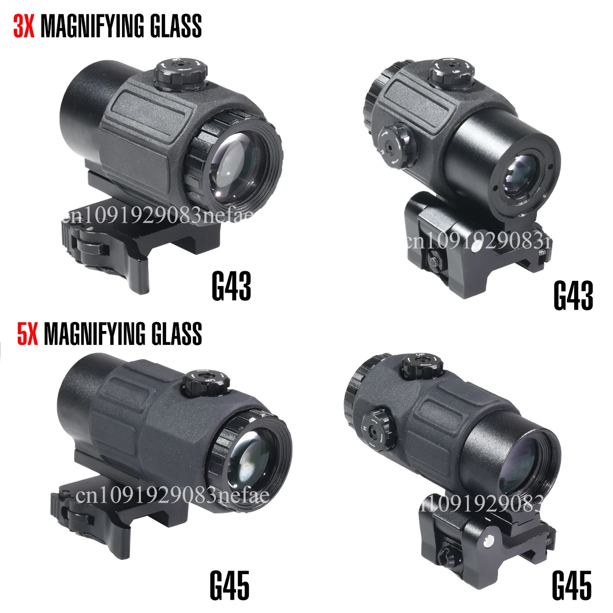 EOT**h 558 G43/G45 Magnifier Holographic Sight Scope 3X 5X Magnifiers for 558 Tactical Reflex Scope W/20mm Rail Mounts view 5